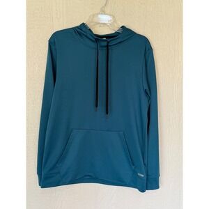 Balance Collection Mens Dry Wik Hoodie Teal Blue Performance Pullover Medium